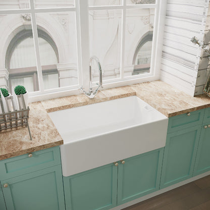 [BKS220WT2] Fireclay Belfast Kitchen Sink Bundle with Overflow, Mono Sink Mixer Tap & Waste - Lifestyle 3
