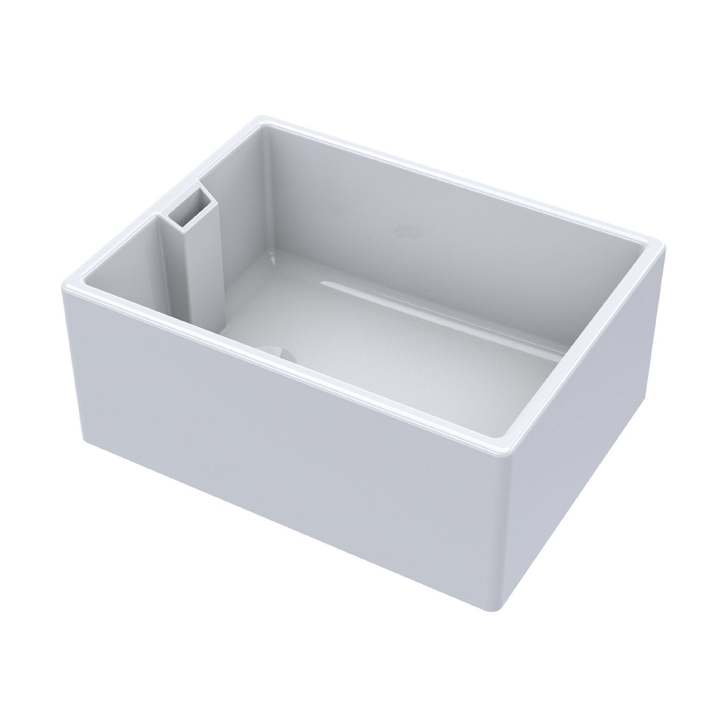 [BKS222] Single Bowl Fireclay Ceramic Belfast Kitchen Sink with Overflow - 615mm - Cutout