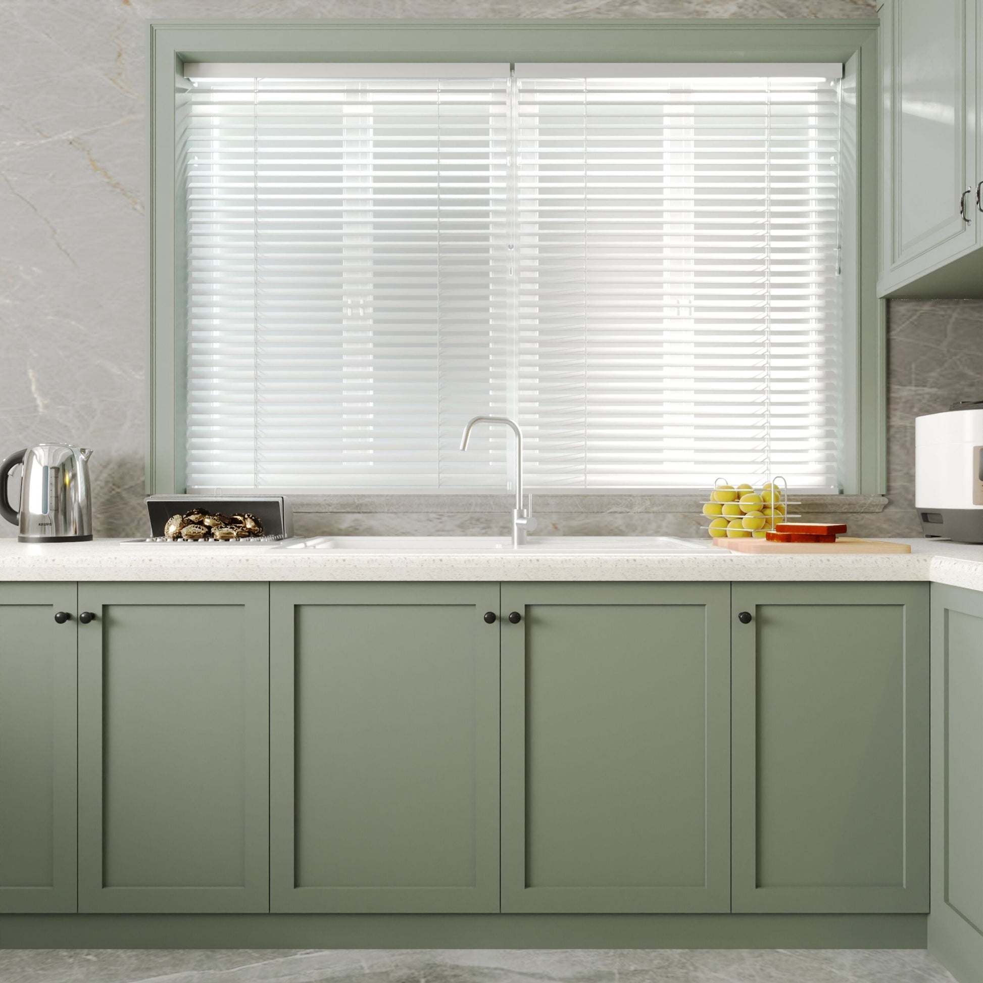 [BKS231W] Traditional Fireclay Single Bowl Inset Kitchen Sink with Waste, 101cm - Choice of Waste Finish - Lifestyle 1