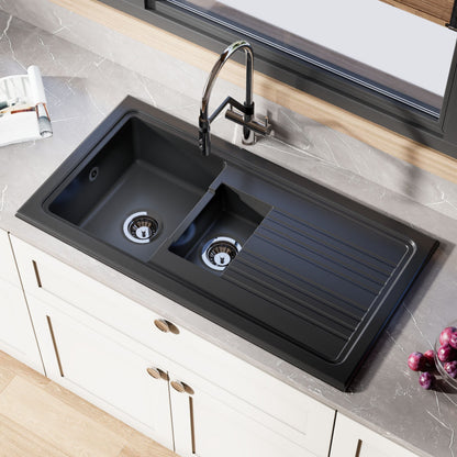 [BKS244] 101cm Inset Counter Top Fireclay Ceramic Kitchen Sink - Multiple Options Available - Lifestyle 2