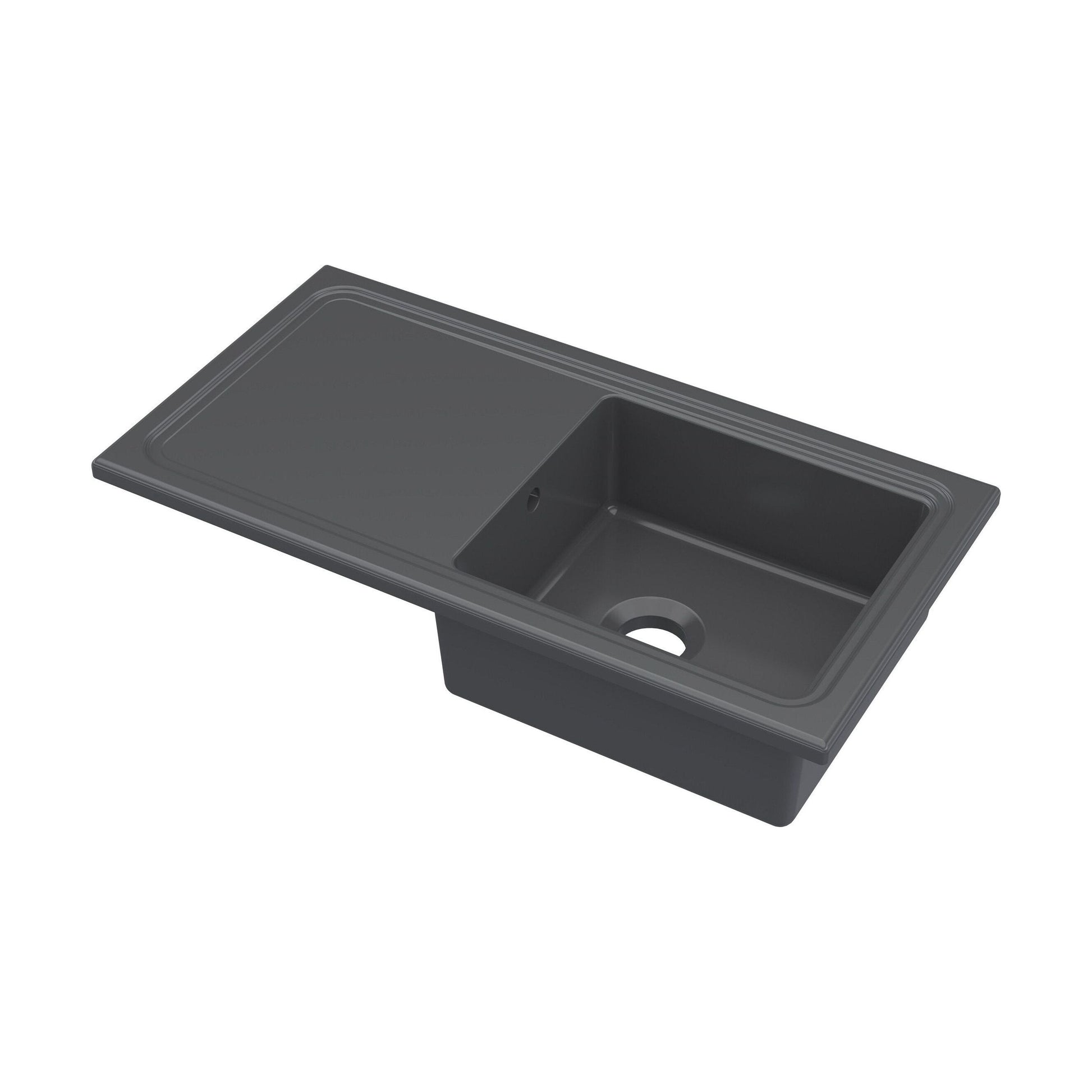 [BKS247] 101cm Inset Counter Top Fireclay Ceramic Kitchen Sink - Multiple Options Available - Cutout