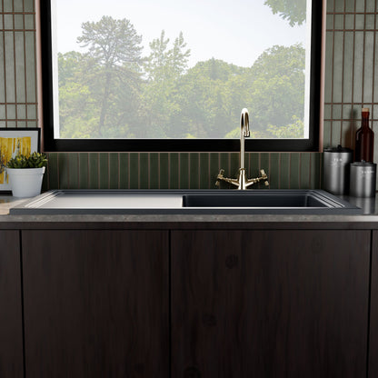 [BKS247] 101cm Inset Counter Top Fireclay Ceramic Kitchen Sink - Multiple Options Available - Lifestyle 1