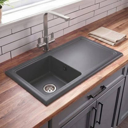 [BKS247] 101cm Inset Counter Top Fireclay Ceramic Kitchen Sink - Multiple Options Available - Silo