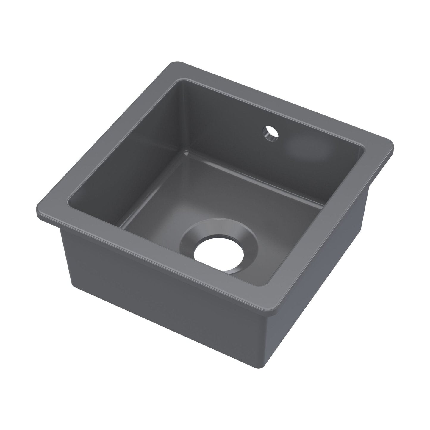 [BKS251] Fireclay Single Bowl Square Undermount Kitchen Sink with Overflow - 457mm - Multiple Colours - Cutout
