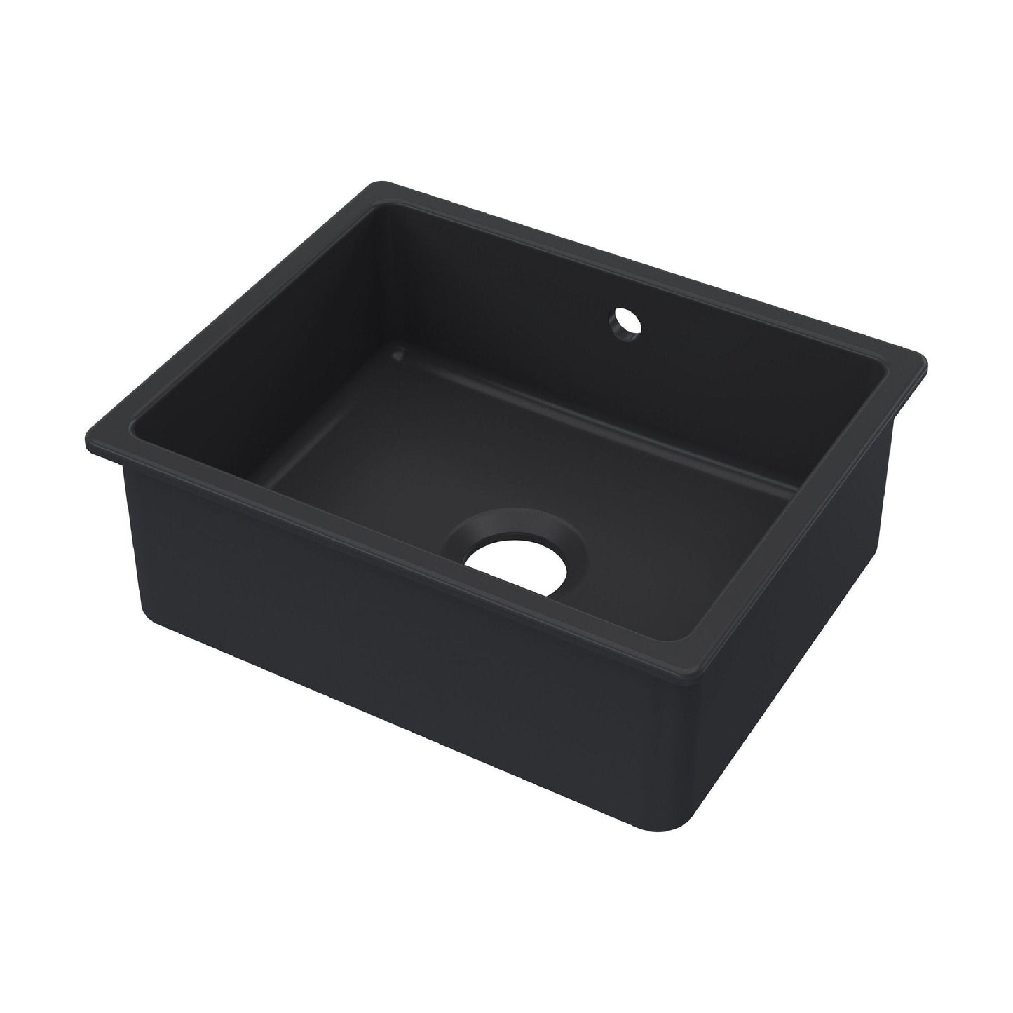 [BKS253] Single Bowl Fireclay Ceramic Square Undermount Kitchen Sink with Overflow - 548mm - Choice of Finish - Cutout