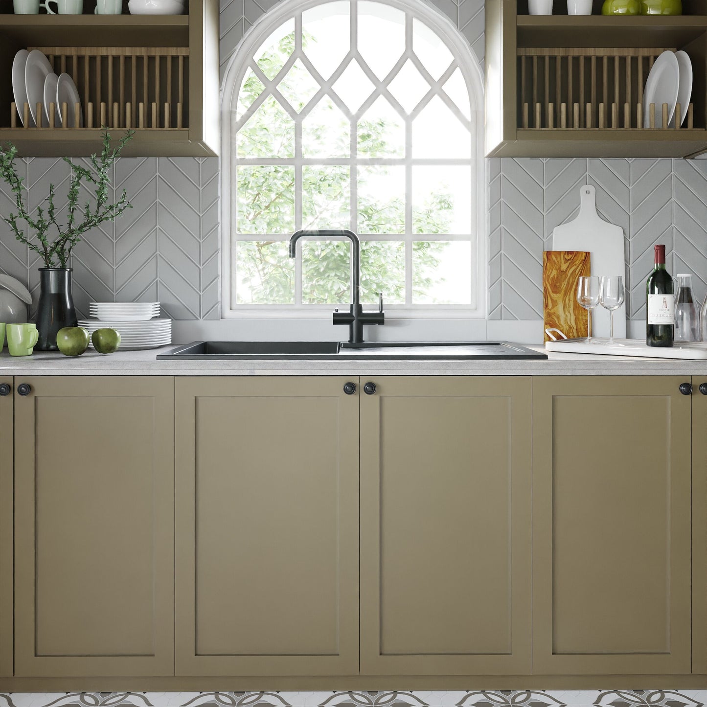 [BKS41050S] 100cm Composite Inset Kitchen Sink with Overflow & Drainer - Available in Multiple Colours - Lifestyle 1