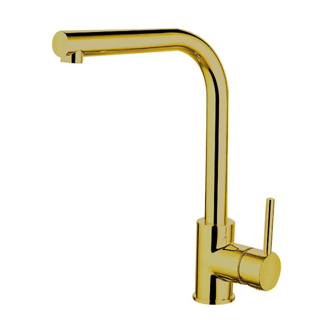 [BKT003BG] Traditional Single Lever Kitchen Mixer Tap - Brushed Gold - Cutout