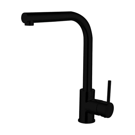 [BKT003K] Traditional Dual Handle Kitchen Mixer Tap - Black - Cutout