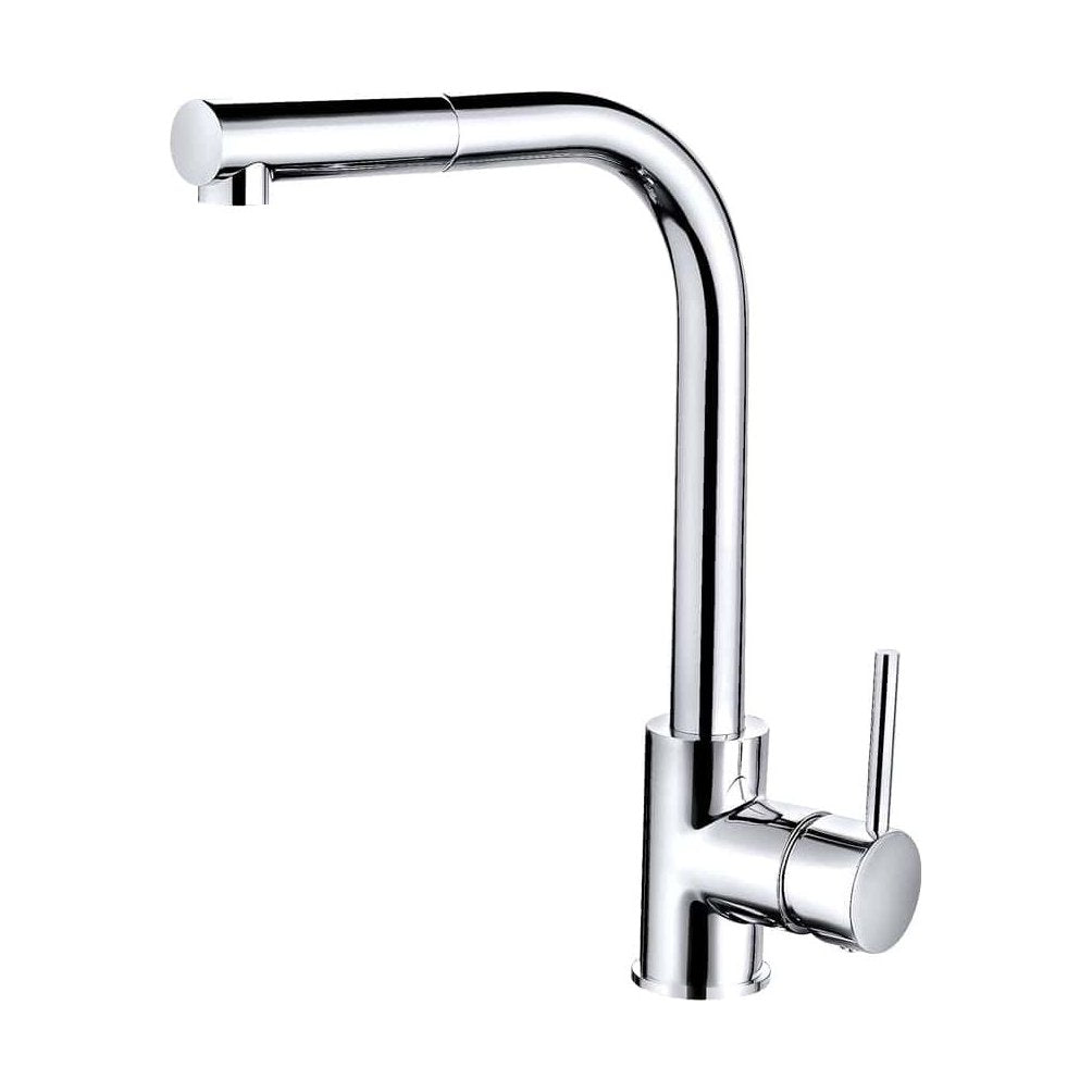 [BKT004] Balterley Contemporary Pull Out Single Lever Kitchen Mixer Tap with Rounded Swivel Spout & Chrome Finish - Cutout