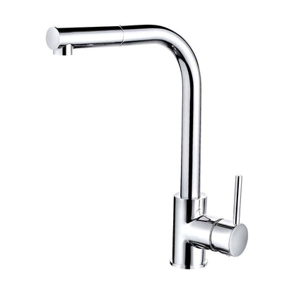[BKT004] Balterley Contemporary Pull Out Single Lever Kitchen Mixer Tap with Rounded Swivel Spout & Chrome Finish - Cutout