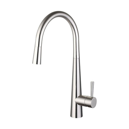 [BKT009BN] Contemporary Pull Out Kitchen Mixer Tap - Brushed Nickel - Cutout