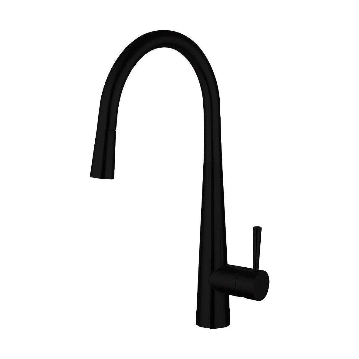 [BKT009K] Contemporary Pull Out Single Lever Kitchen Mixer Tap - Black - Cutout