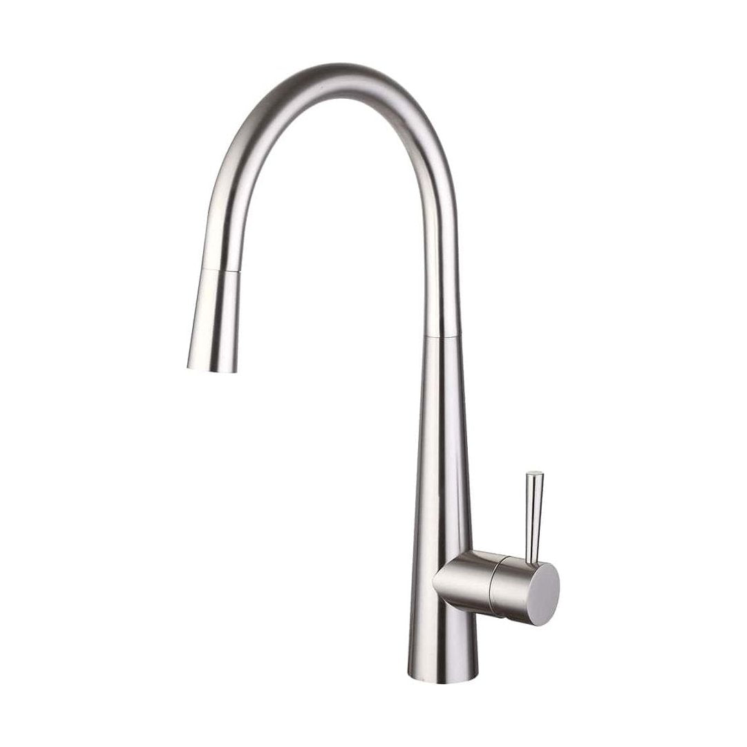 [BKT009] Contemporary Pull Out Single Lever Kitchen Mixer Tap - Chrome - Cutout