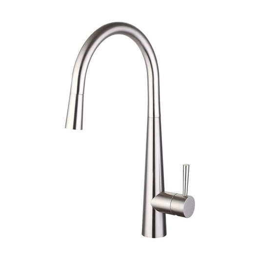 [BKT009] Contemporary Pull Out Single Lever Kitchen Mixer Tap - Chrome - Cutout