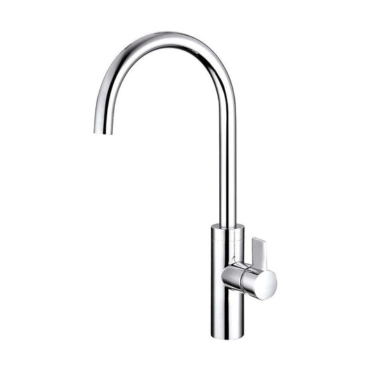 [BKT013] Balterley Contemporary Single Lever Kitchen Mixer Tap with Rounded Swan Neck Spout & Chrome Finish - Cutout