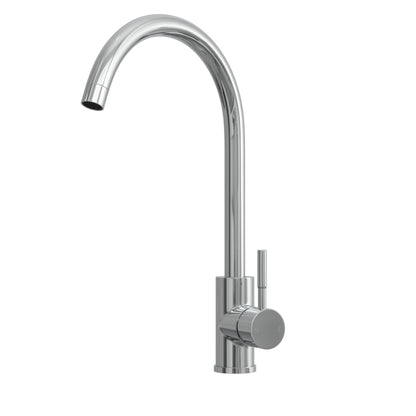 [BKT1310] Modern Round Single Lever Kitchen Sink Mixer Tap - Top Fix Installation, 355 x 90 x 245mm, Chrome Finish - Cutout