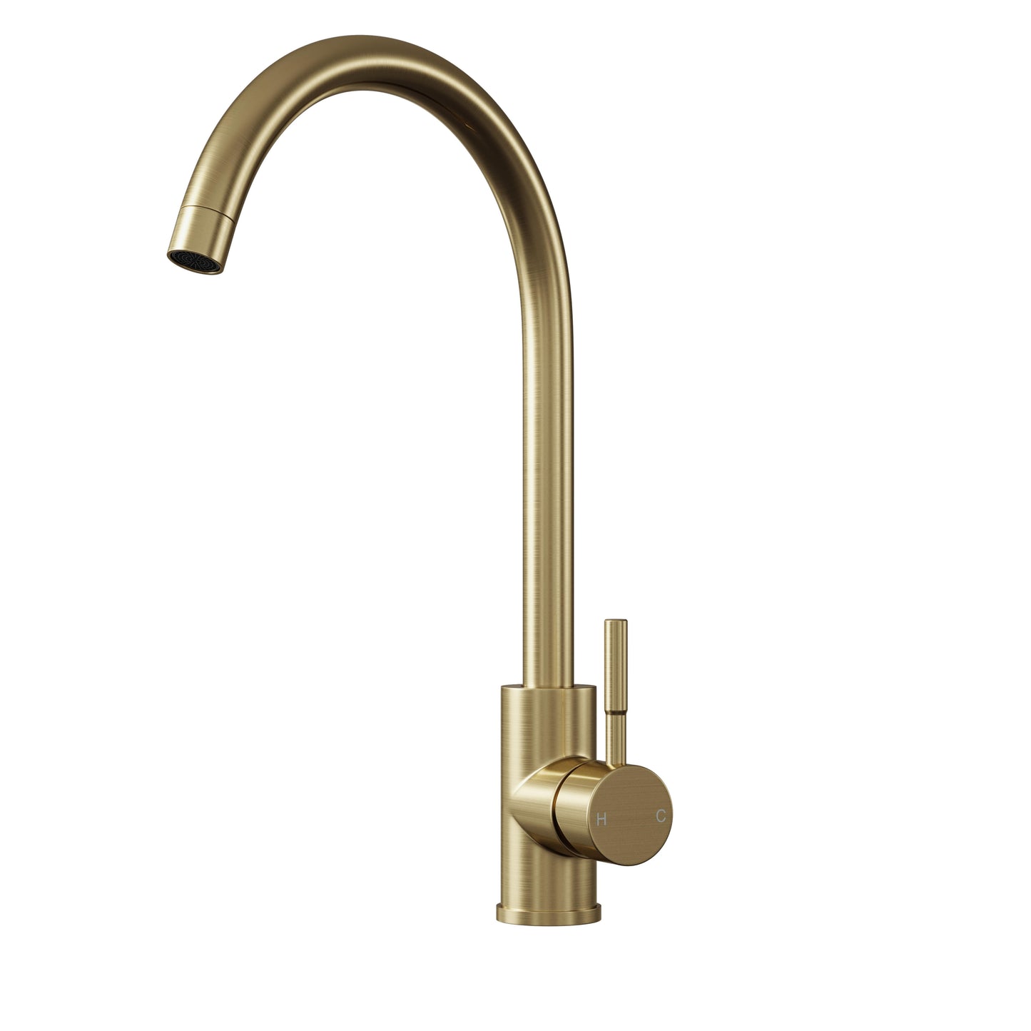 [BKT1312] Modern Round Single Lever Kitchen Sink Mixer Tap - Top Fix Installation, 355 x 90 x 245mm, Chrome Finish - Cutout
