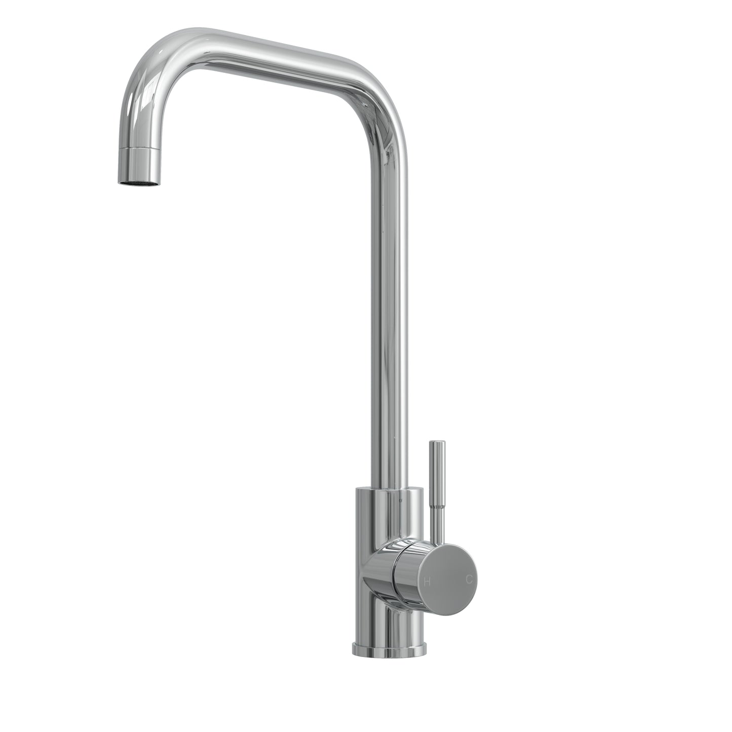 [BKT1325] Modern Square Single Lever Kitchen Sink Mixer Tap - Top Fix Installation, 352 x 90 x 245mm, Chrome Finish - Cutout