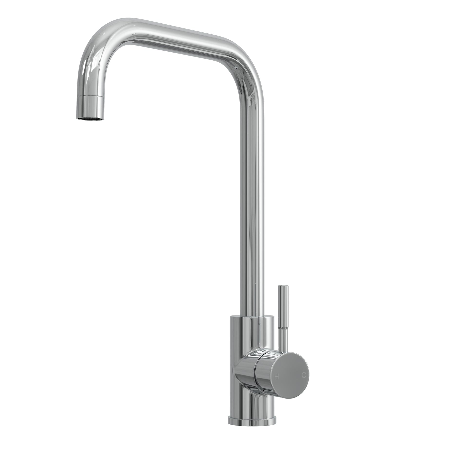 [BKT1325] Modern Square Single Lever Kitchen Sink Mixer Tap - Top Fix Installation, 352 x 90 x 245mm, Chrome Finish - Cutout