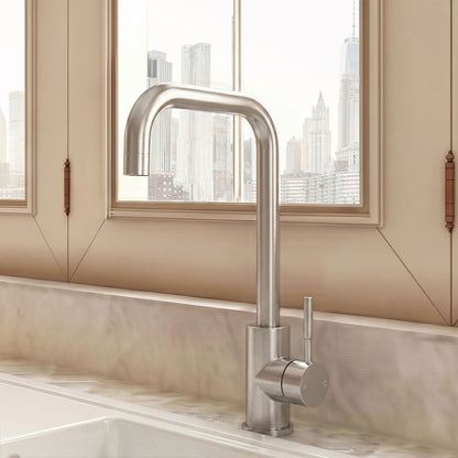 [BKT1328] Modern Square Single Lever Kitchen Sink Mixer Tap - Top Fix Installation, 352 x 90 x 245mm, Chrome Finish - Silo
