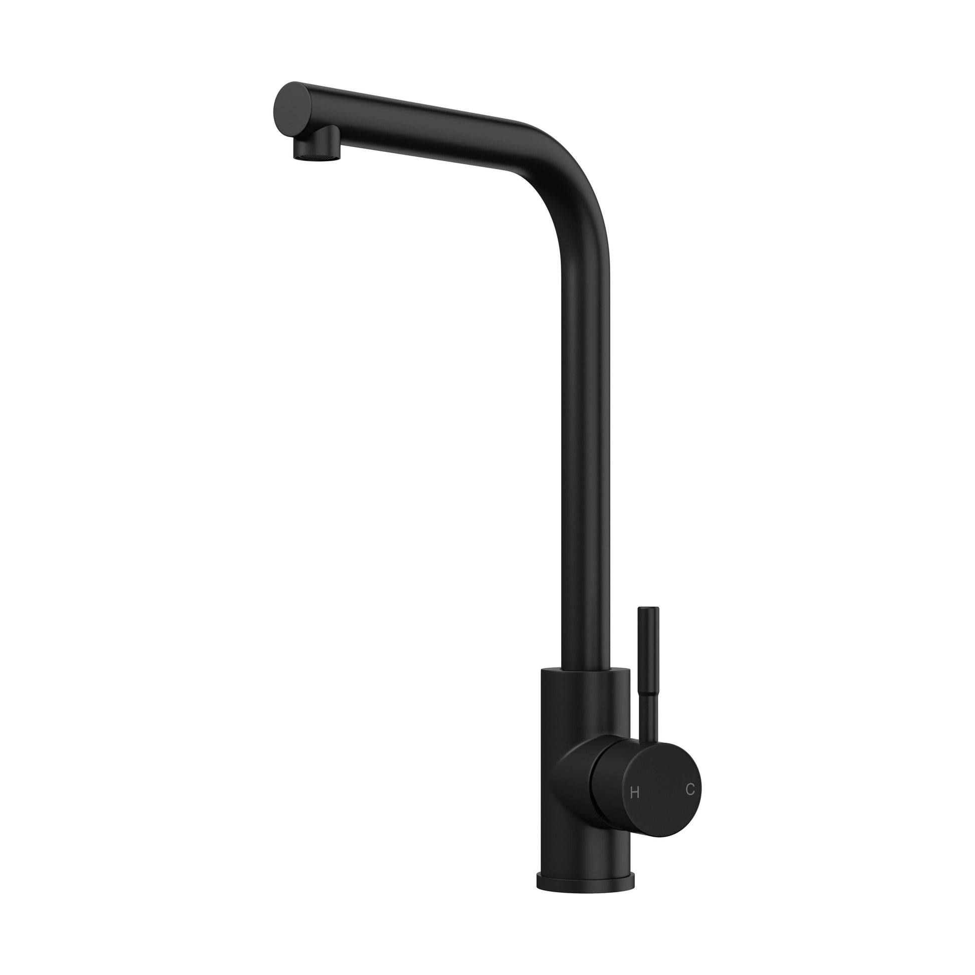 [BKT1331] Modern L-Neck Kitchen Sink Mixer Tap Single Lever, Top Fix Installation, 347 x 90 x 245 mm - Choice of Colour - Cutout