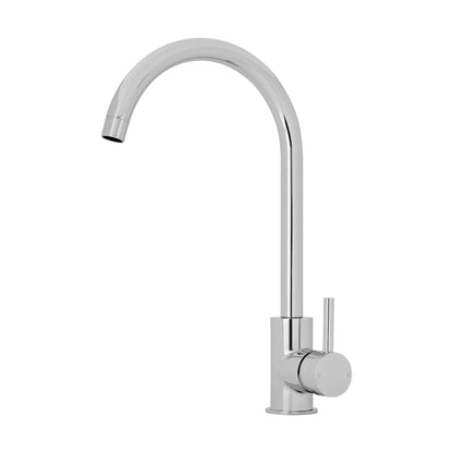 [BKT325B] Contemporary Round Single Lever Kitchen Tap - Chrome - Cutout