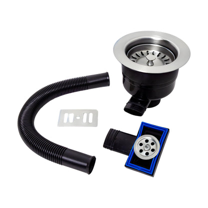 [BKT527] Modern Round Kitchen Sink Strainer Waste with Overflow, Top Fix Installation, 231 x 114 x 214mm - Choice of Colour - Cutout
