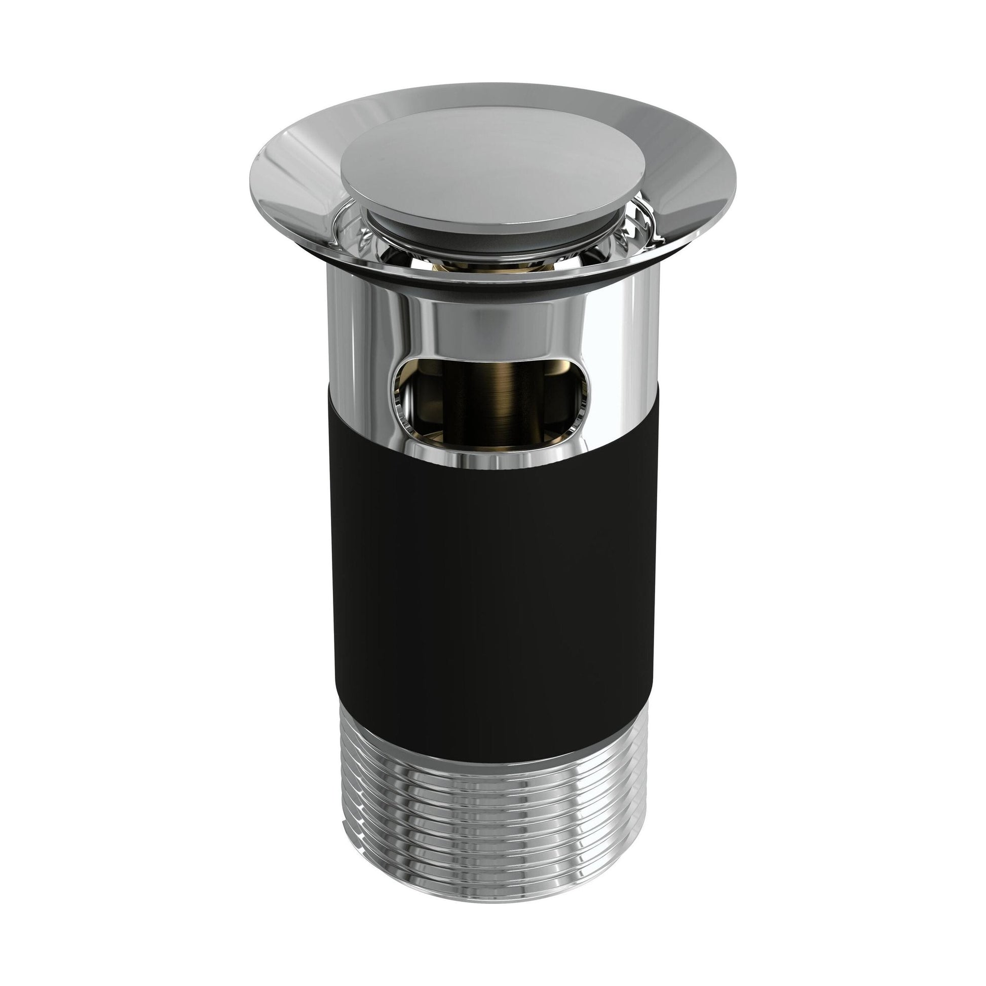 [BKT601] Modern Round Bathroom Click-Clack Slotted Basin Waste with Overflow, Top Fix Installation, 103 x 60 x 104 mm - Choice of Colour - Cutout