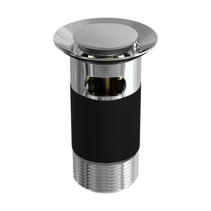 [BKT601] Modern Round Bathroom Click-Clack Slotted Basin Waste with Overflow, Top Fix Installation, 103 x 60 x 104 mm - Choice of Colour - Cutout