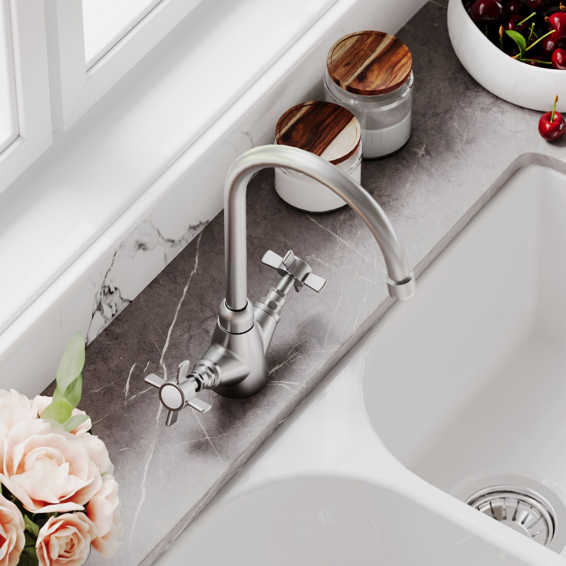 [BKT603] Norbury Mono Mixer Kitchen Tap - Multiple Handle and Finish Options Available - Lifestyle 3