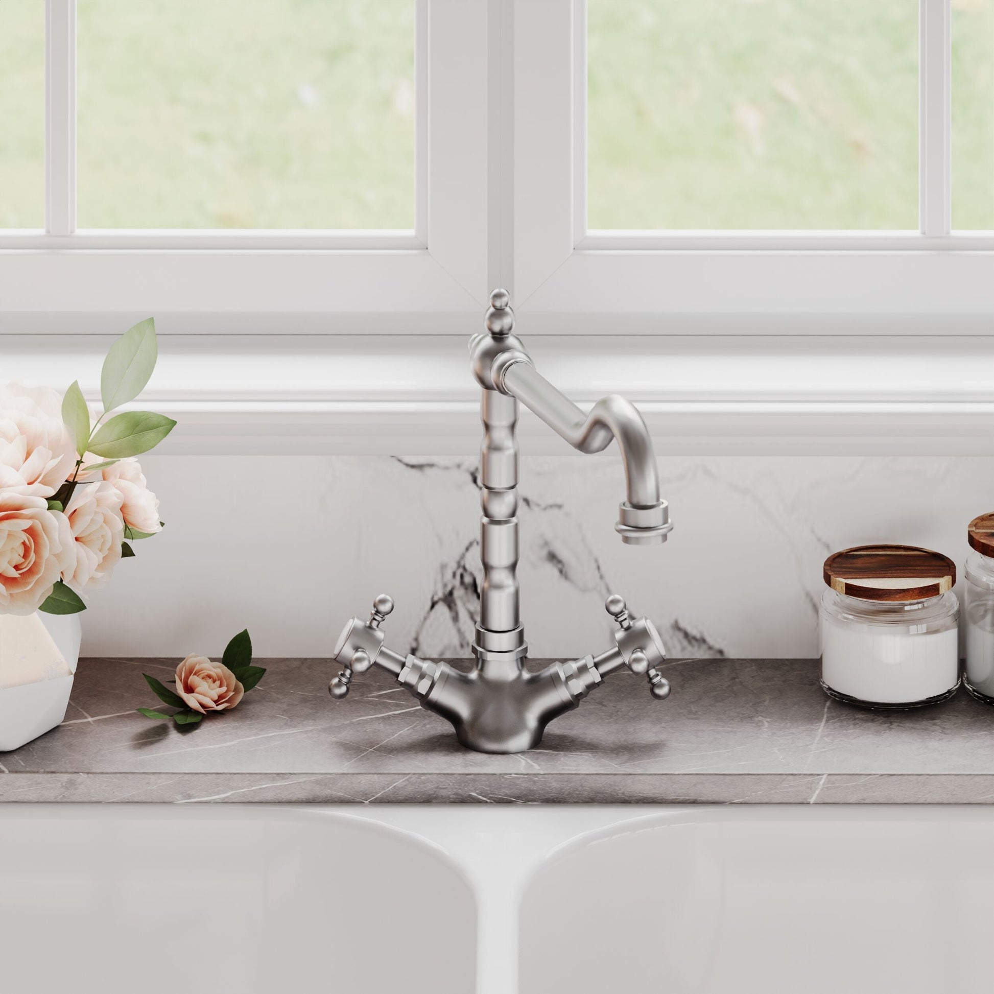 [BKT605] Norbury Traditional French Classic Mono Sink Mixer Tap - Choice of Colour - Lifestyle 1