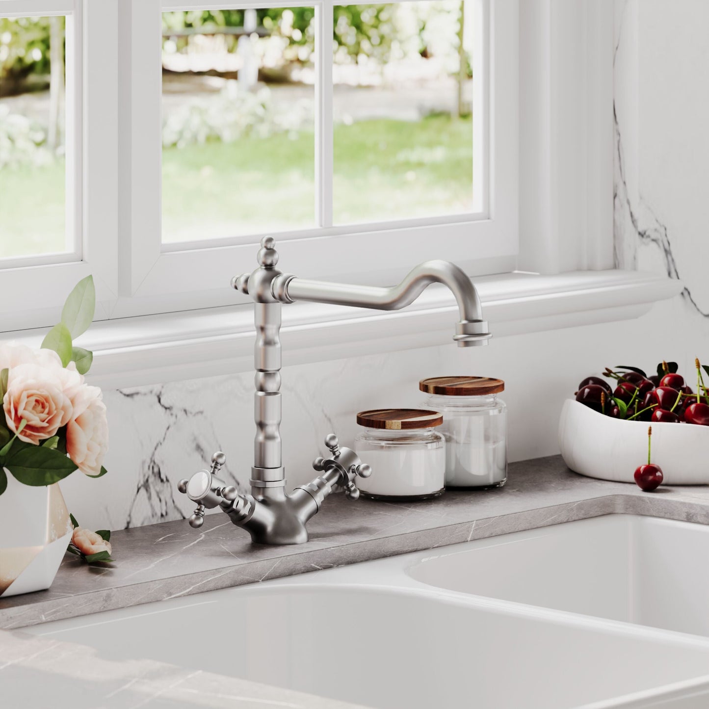 [BKT605] Norbury Traditional French Classic Mono Sink Mixer Tap - Choice of Colour - Lifestyle 2