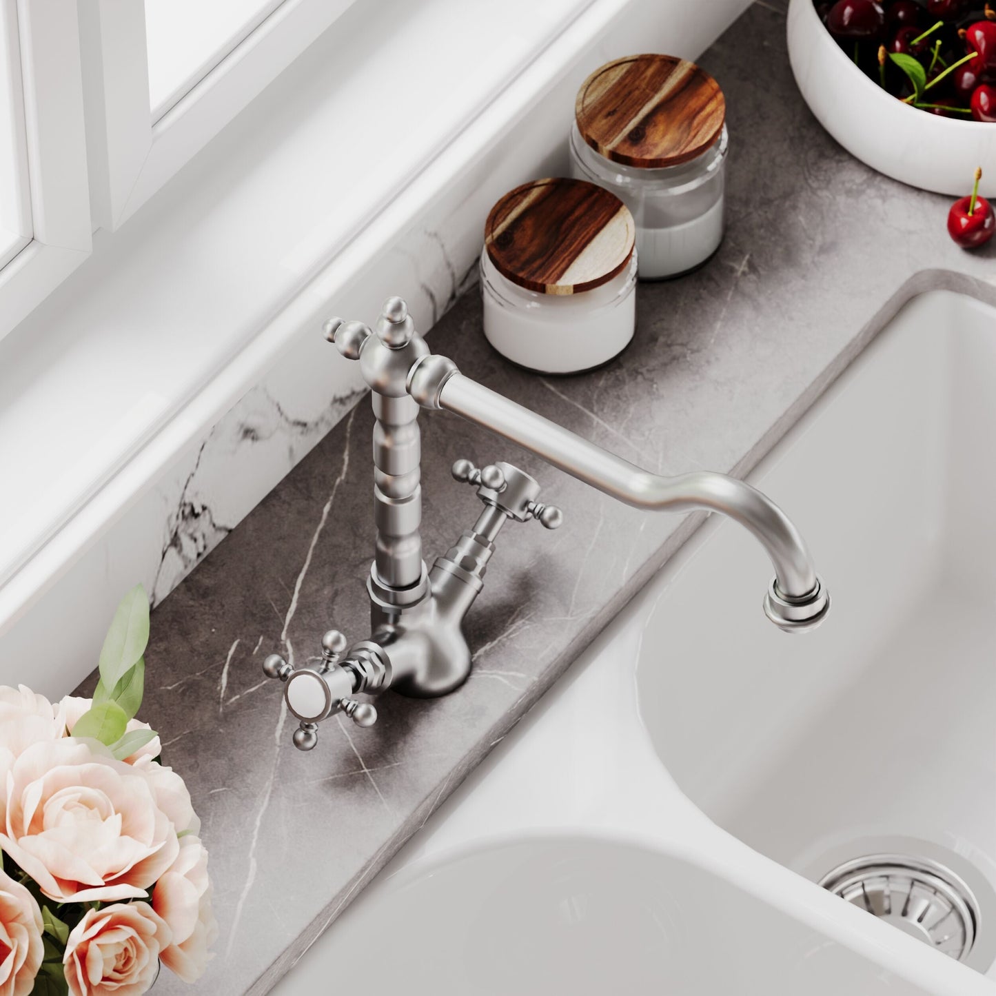[BKT605] Norbury Traditional French Classic Mono Sink Mixer Tap - Choice of Colour - Lifestyle 3