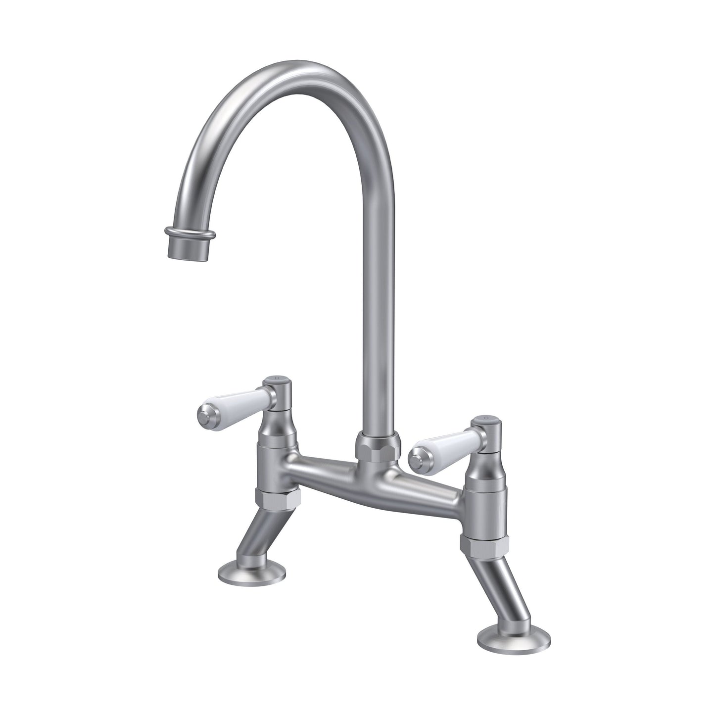 [BKT616] Norbury Bridge Mixer Kitchen Tap - Crosshead or Lever Handles, Choice of Colour - Cutout