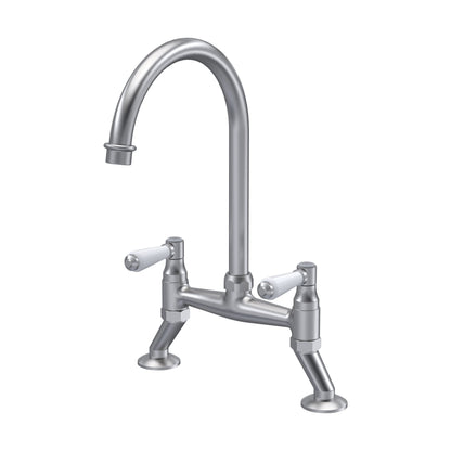 [BKT616] Norbury Bridge Mixer Kitchen Tap - Crosshead or Lever Handles, Choice of Colour - Cutout