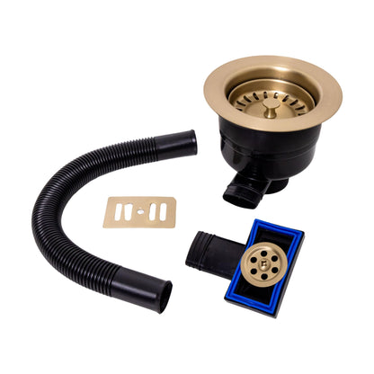 [BKT737] Modern Round Kitchen Sink Strainer Waste with Overflow, Top Fix Installation, 231 x 114 x 214mm - Choice of Colour - Cutout