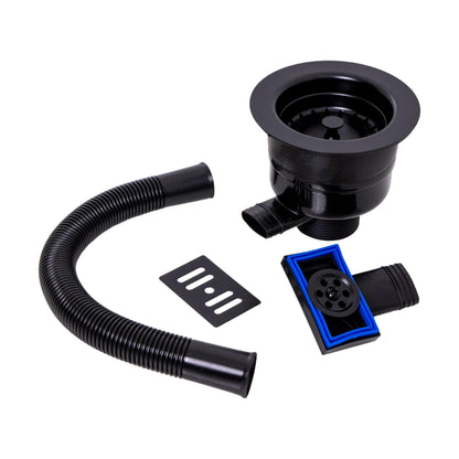 [BKT739] Modern Round Kitchen Sink Strainer Waste with Overflow, Top Fix Installation, 231 x 114 x 214mm - Choice of Colour - Cutout