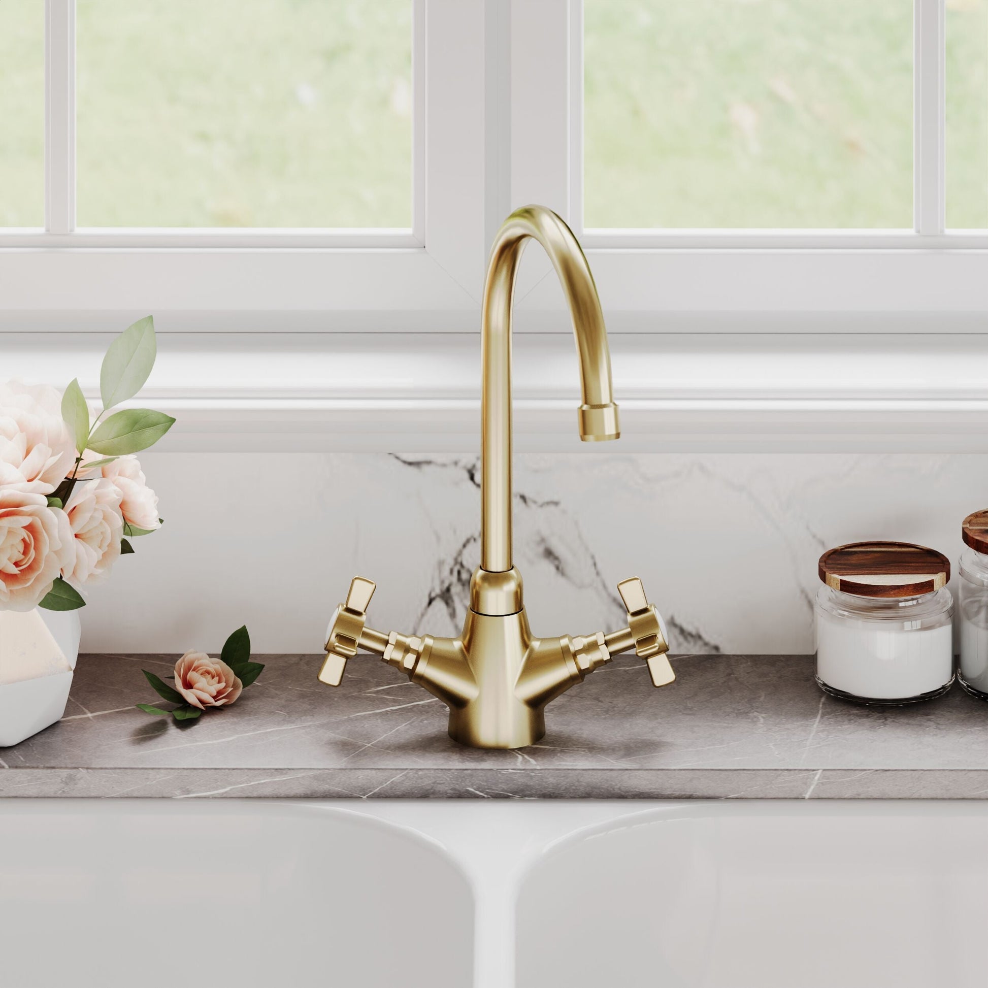 [BKT803] Norbury Mono Mixer Kitchen Tap - Multiple Handle and Finish Options Available - Lifestyle 1