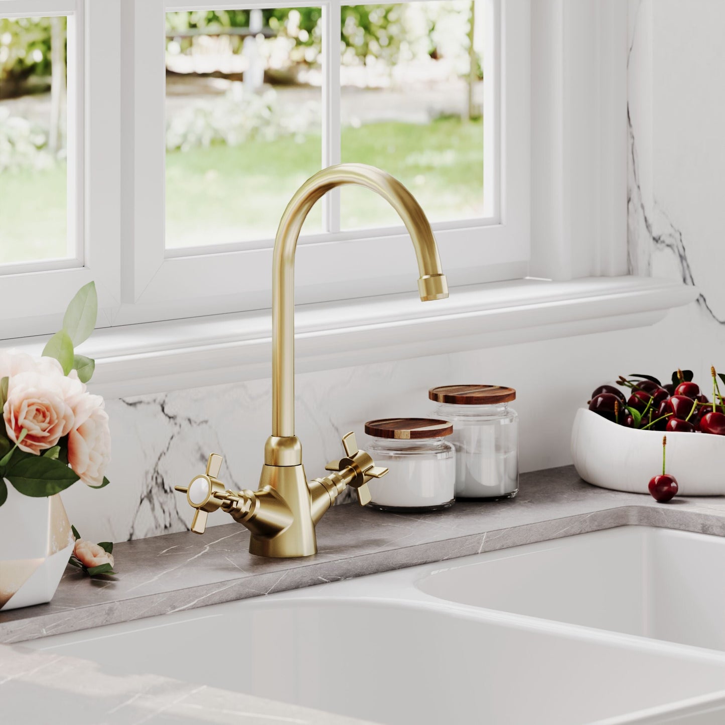 [BKT803] Norbury Mono Mixer Kitchen Tap - Multiple Handle and Finish Options Available - Lifestyle 2