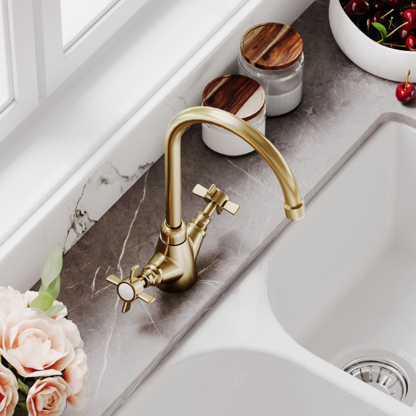 [BKT803] Norbury Mono Mixer Kitchen Tap - Multiple Handle and Finish Options Available - Lifestyle 3