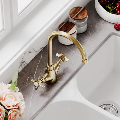 [BKT803] Norbury Mono Mixer Kitchen Tap - Multiple Handle and Finish Options Available - Lifestyle 3