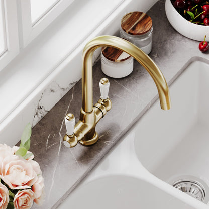 [BKT804] Norbury Mono Mixer Kitchen Tap - Multiple Handle and Finish Options Available - Lifestyle 3