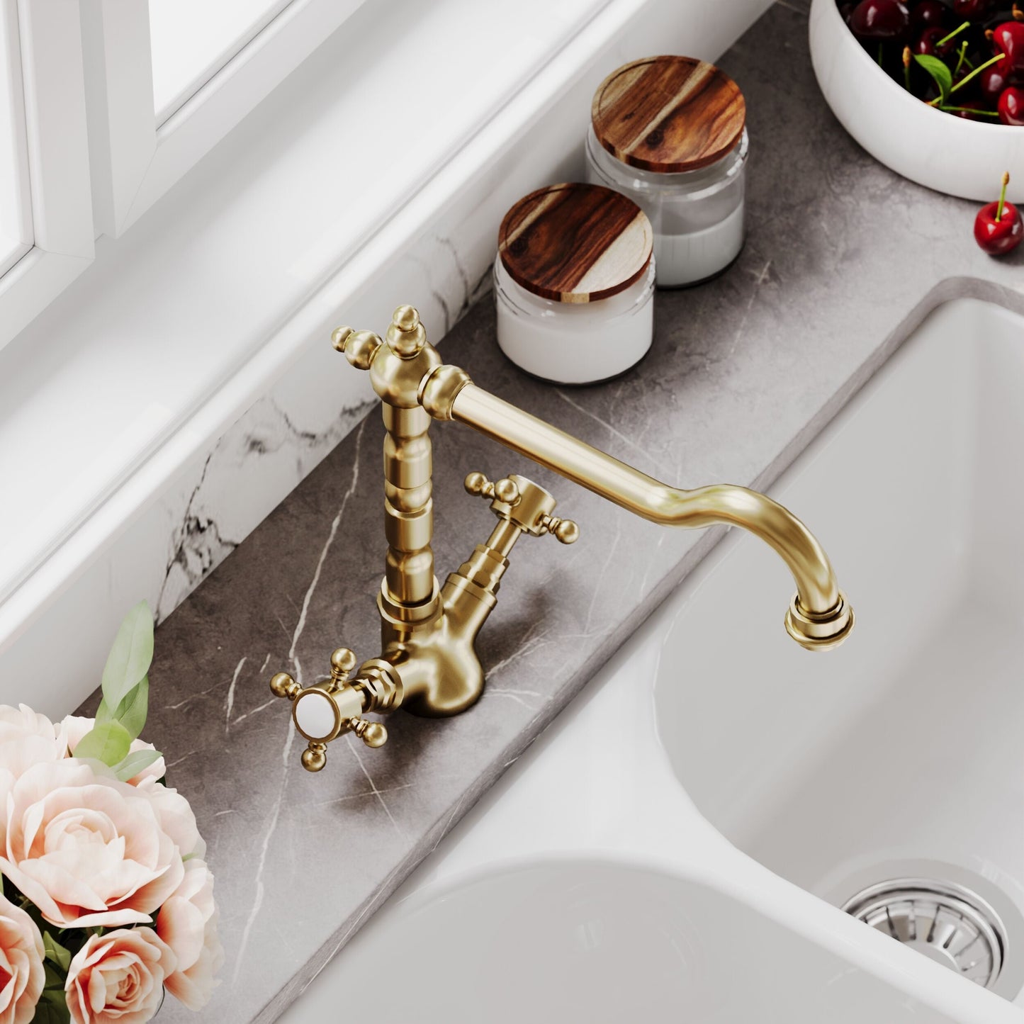 [BKT805] Norbury Traditional French Classic Mono Sink Mixer Tap - Choice of Colour - Lifestyle 3