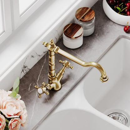 [BKT805] Norbury Traditional French Classic Mono Sink Mixer Tap - Choice of Colour - Lifestyle 3