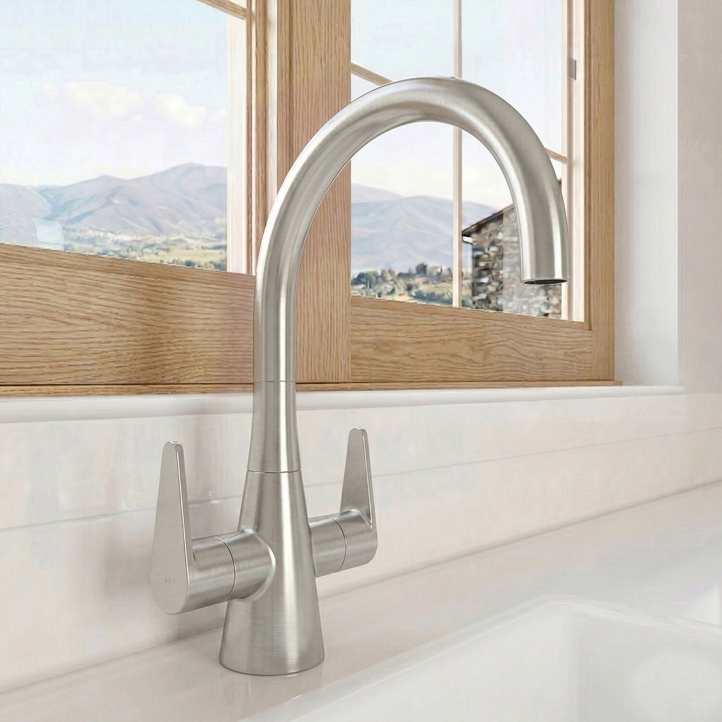 [BKTS605DL] Tatenhill Kitchen Mono Sink Mixer Tap - Single or Dual Lever, Choice of Colour - Silo