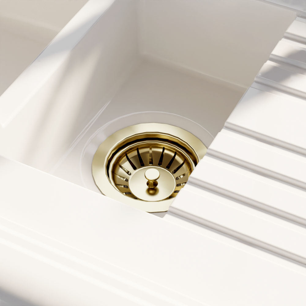 [BKW813] 90mm Fireclay Kitchen Sink Basket Strainer Waste - Multiple Colours Available - Lifestyle 3