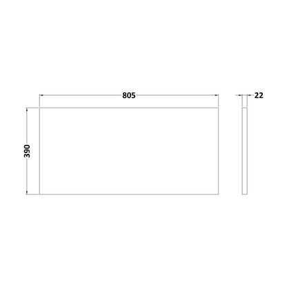 [BLBG800] Laminate Worktop 805x390x22mm - Technical Drawing