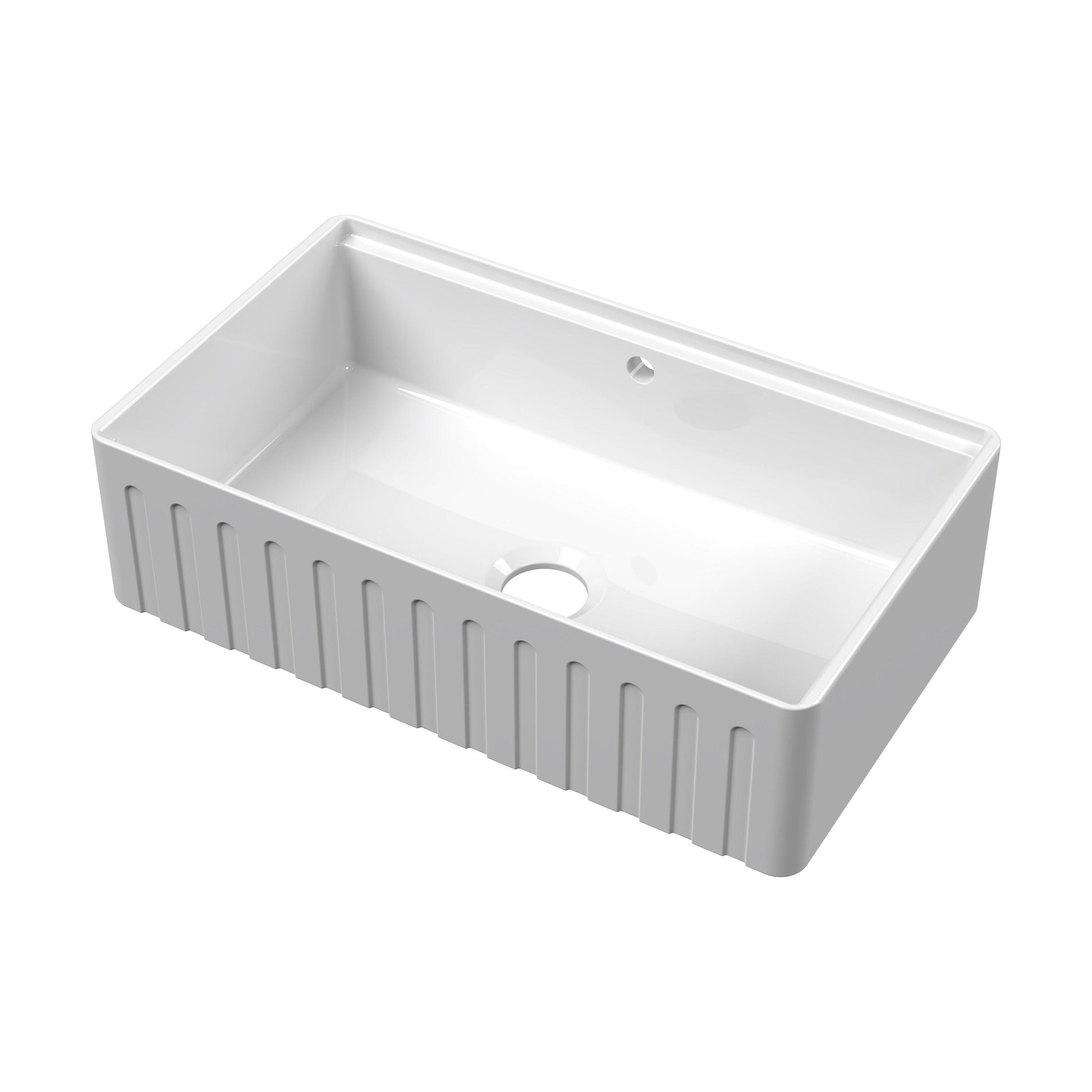 [BLBUF18132] Fireclay Ceramic Kitchen Sink with Ledge - Choice of Design and Style - Cutout