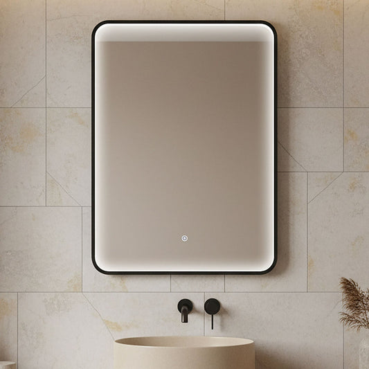 [BLQ731] Quixhill Contemporary Inset Framed LED Touch Sensor Mirror with De-mister Pad, 700 x 500mm - Choice of Colour - Silo