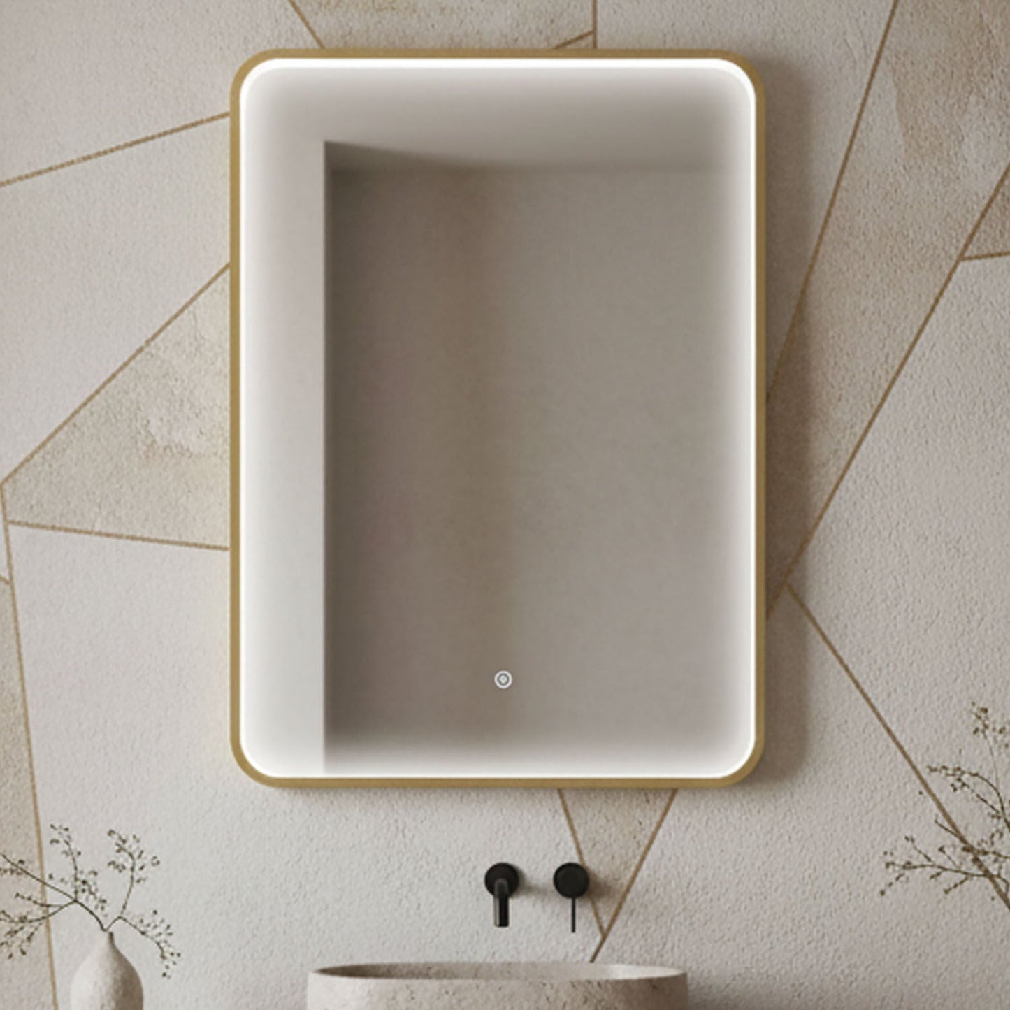 [BLQ732] Quixhill Contemporary Inset Framed LED Touch Sensor Mirror with De-mister Pad, 700 x 500mm - Choice of Colour - Silo